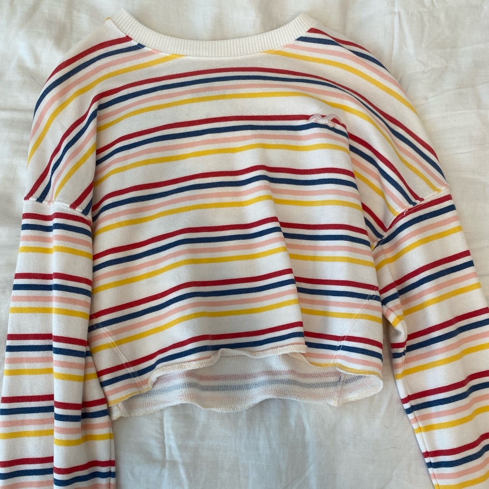 Hollister striped long sleeve cropped tee
